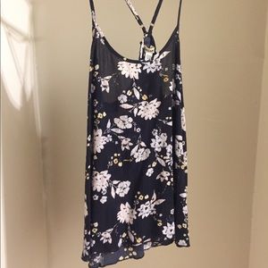 Black Floral Tank Top
